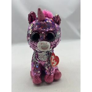 Sparkle Pink Sequin Unicorn Ty Flippables 6"